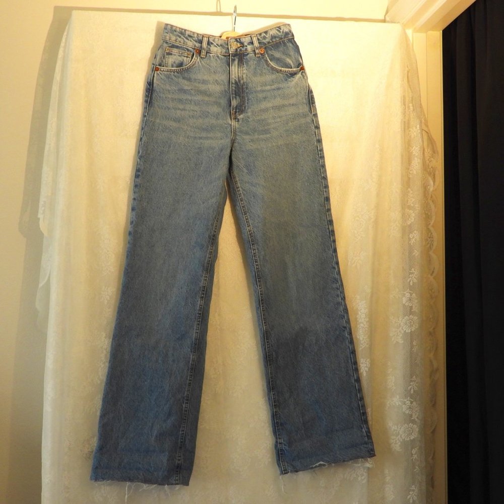 Zara WIDE LEG FULL LENGTH JEANS - US 4